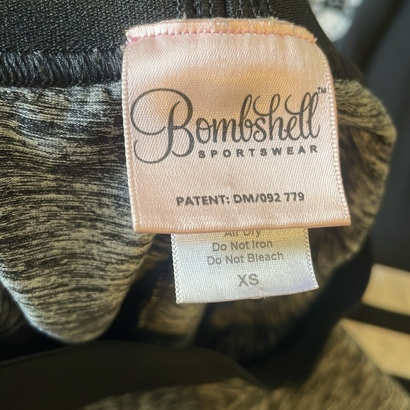 BOMBSHELL SPORTSWEAR BLACK HEATHER GREY THIGH HIGH LEGGINGS XS - Picture 9 of 9